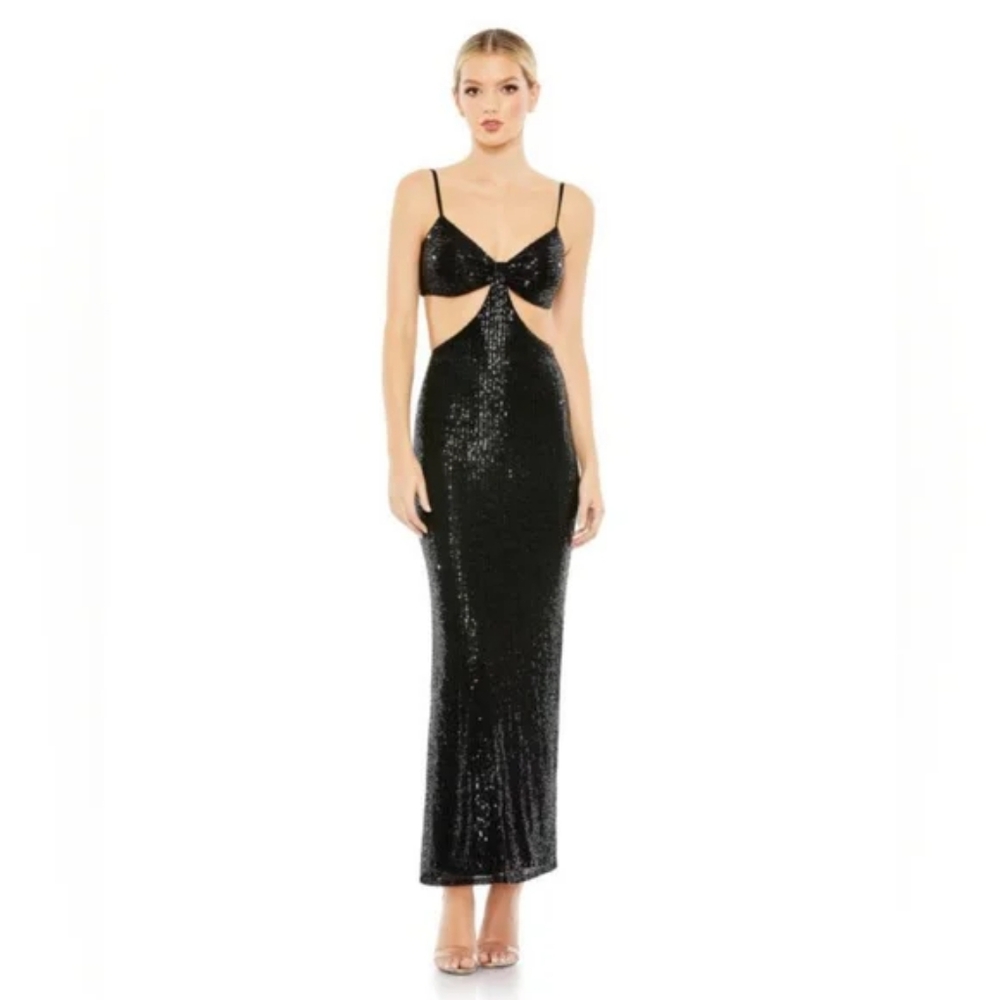 Mac Duggal IEENA Cutout Waist Sequin Dress